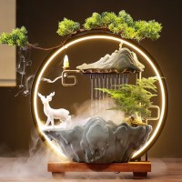 Kikyo Rumor: Flowing Water Ornaments for Office Living Room Decoration, Home Desktop Wealth Attracti